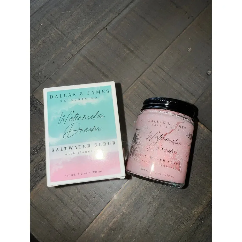 Dallas & James Skincare Co Watermelon Dream Saltwater Scrub 4.2oz Cloudberry New
